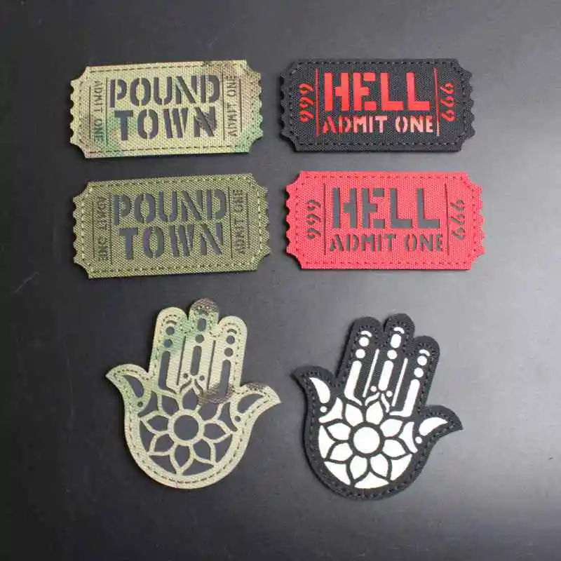 Laser-cut Reflective Badge for Postman HELL POUND TOWN - Personalized Backpack Hook and Loop Patch