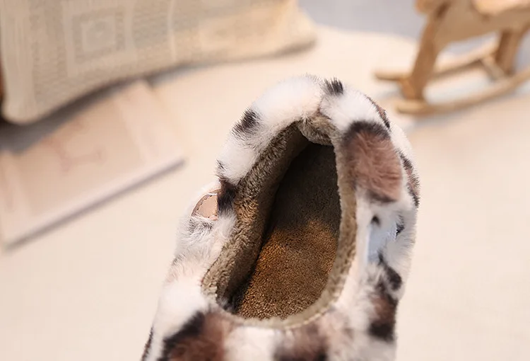 Kinder Warme Flache Freizeitschuhe 2027 Mode Herbst Winter Koreanische Leopardenmuster Plüschschuhe Plüsch Mädchen Baumwollschuhe – Detail 13