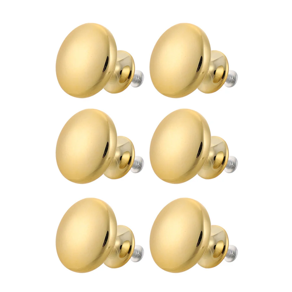 

6Pcs Mushroom Style Zinc Alloy Cabinet Pull Handles Brushed Nickel Round Drawer Knobs for Furniture Cupboard Wardrobe