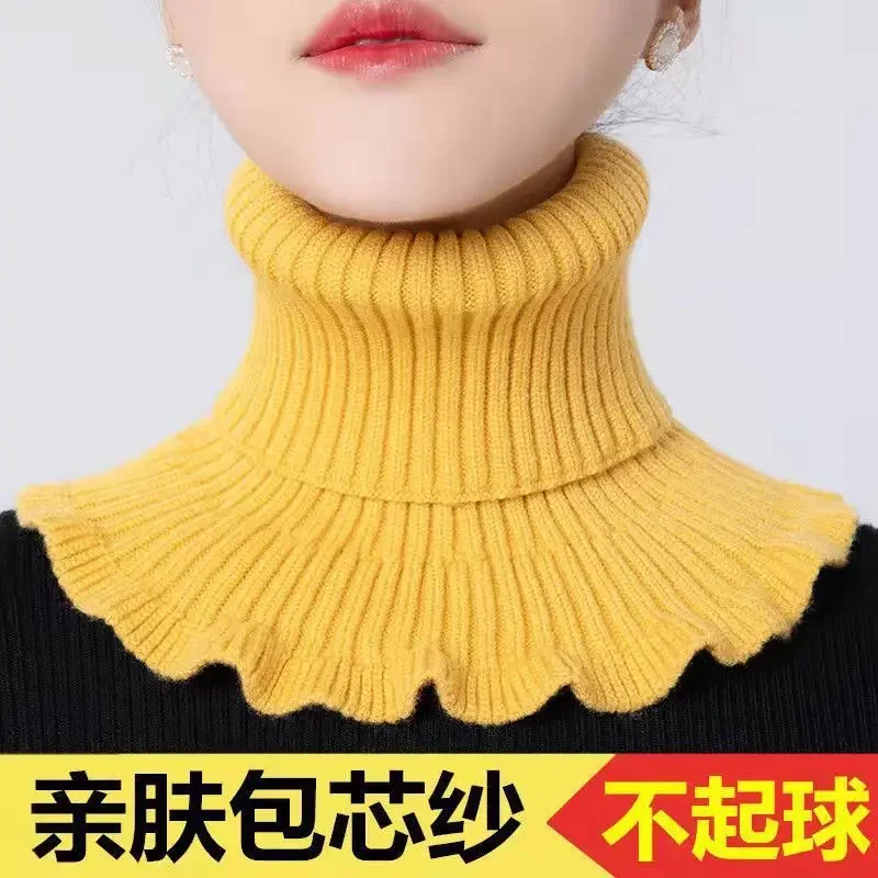 Winter Accessories New Model Warm Knit False Neck Scarf Women's Turtleneck Detachable Winter Windproof cuello Women Luxury Hijab