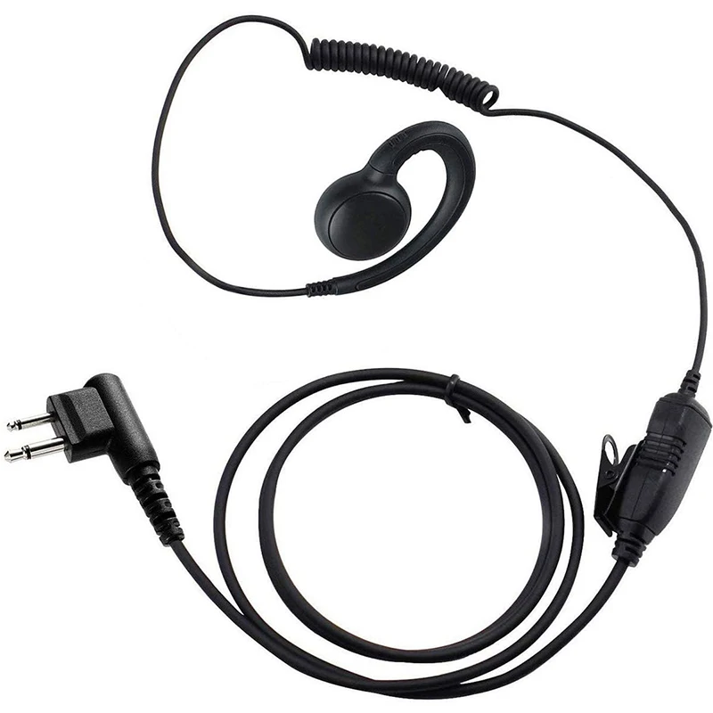 RISENKE-Headset with PTT Mic for Motorola, Walkie Talkie, 2-Pin Earpiece, CLS1110, CLS1410, CLS1450, GP300, GP308, CP200, CP200D