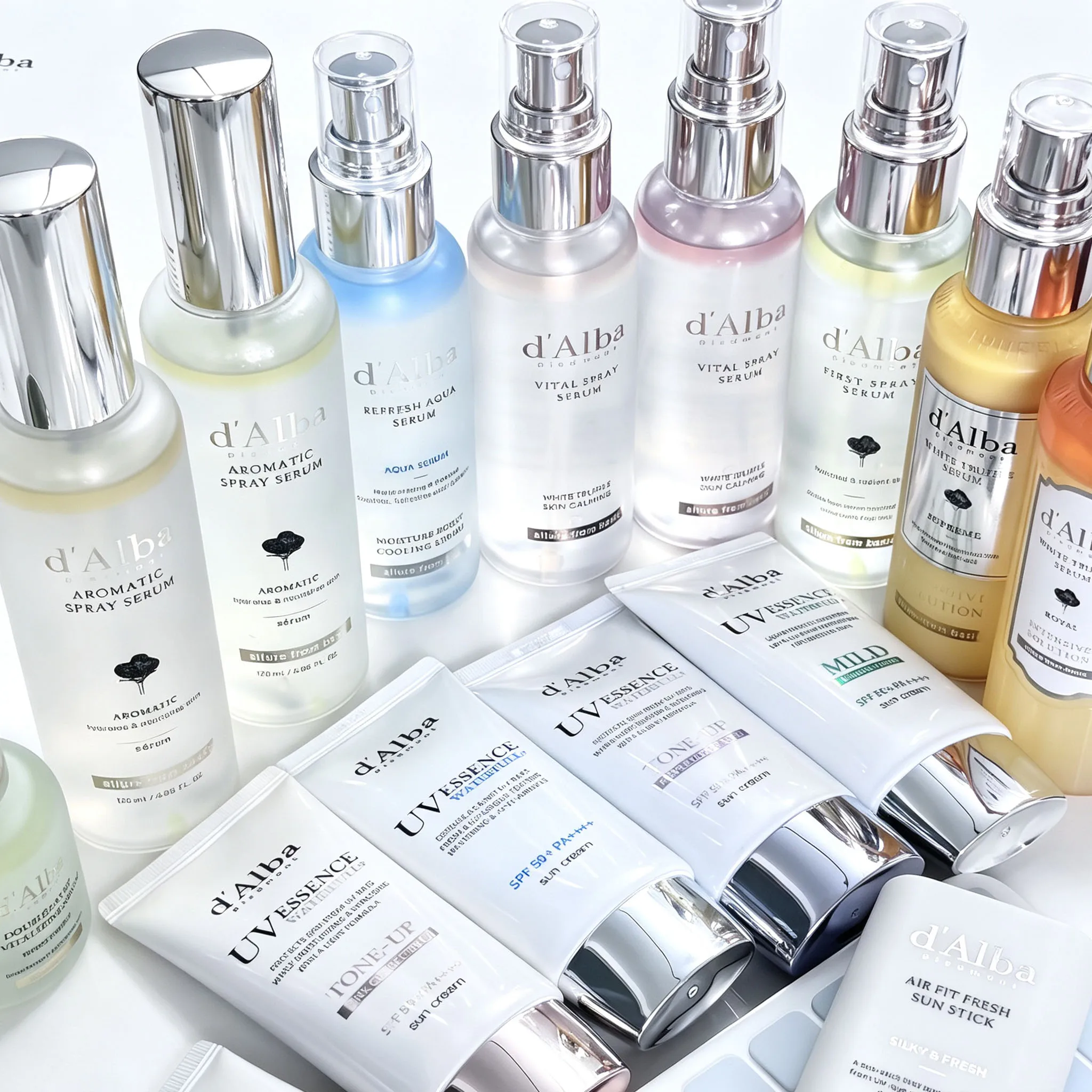 Hot Sell D'ALBA SPF50+ Sunscreen Korean UV Essence Waterfull Sun Cream Solar Blocker Skin Cream Anti Block Face Mild Moisturizer