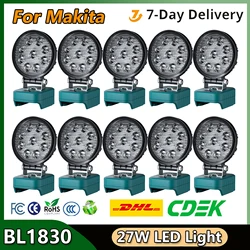 Turpow 27W LED Work Light For Makita 18V Battery BL1830 BL1815 BL1820 BL1830 BL1840 BL1850 BL1860 Tool Battery Lamp Flood Lights