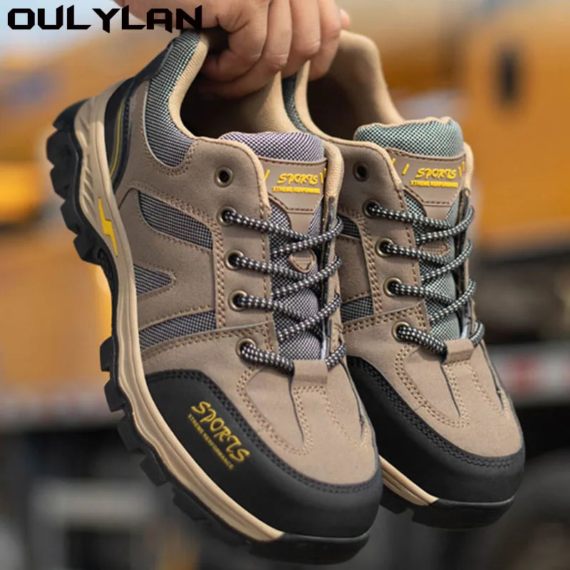 

Oulylan Men Hiking Shoes Safety Shoes Work Lightweight Sport Sneakers Steel Toes Safety Tennis Protection Labor Shoes