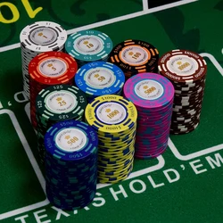 50pcs Ceramic Poker Chips Coin Chess Room Chip High end Poker Club Exclusive Texas Hold'em Chip Storage Box Table Games