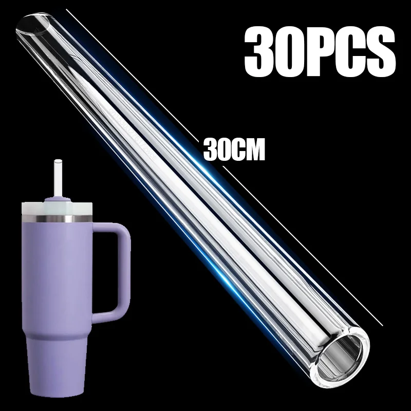 30cm Straight Drinking Straws Vacuum Tumbler Themos Cup Bottle Replacement Straw with Brush Suitable for Stanley 18-40oz