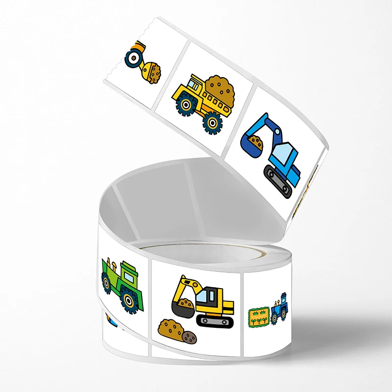 ملصق مضاد للمياه لودر أطفال بالريموت كنترول شاحنة مطافئ جرار جرافيتي ورق مزين حقيبة دفتر الأستاذ #3