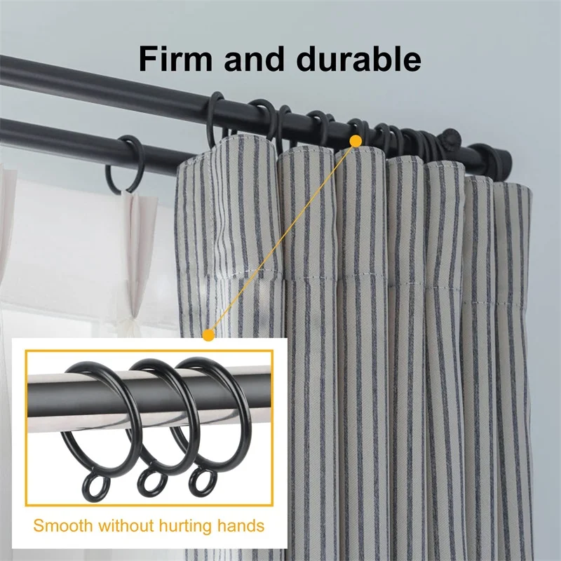 20 Packs Metal Drapery Curtain Rings Curtain Rod Rings with Eyelets Hanging Rings For Curtains And Rods