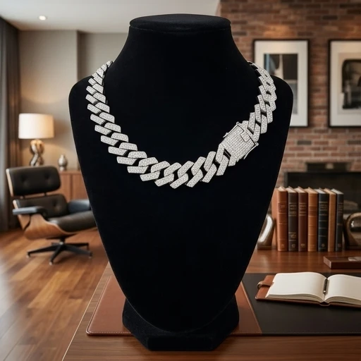 Men Hip Hop Chain Necklace 20mm Rhombus Cuban Iced Out Bling Bling Jewelry for Fashion Party