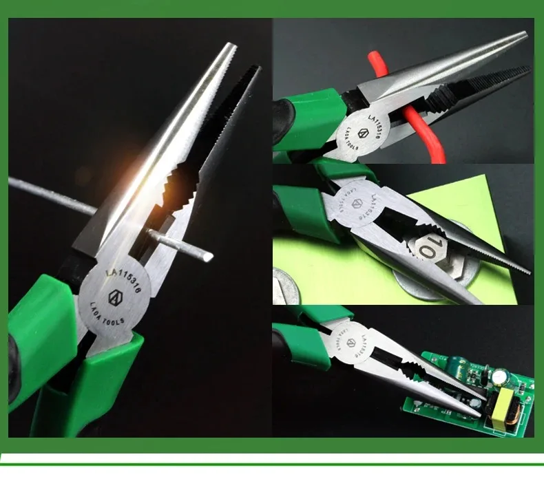 LAOA Drahtschneider-Zange, CR-V-Zangen-Sets, Spitzzange, Diagonalzange mit Feder, Kabel, Draht-Seitenschneider, Werkzeuge – Detail 10