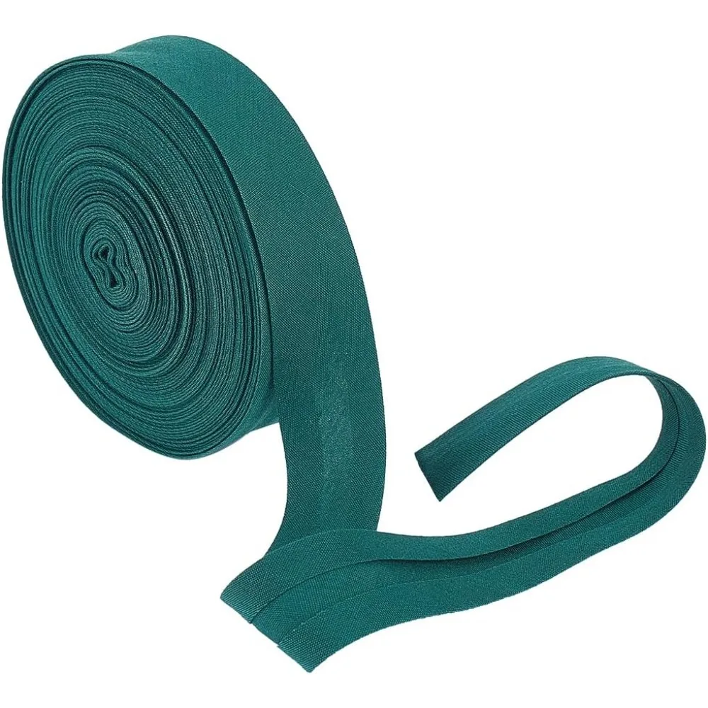 10.9 Yards Single Fold Bias Tape 3/4 inch(18mm) Wide Green Polycotton Bias Binding Tape Hemming Ribbon for DIY Garment Sewing