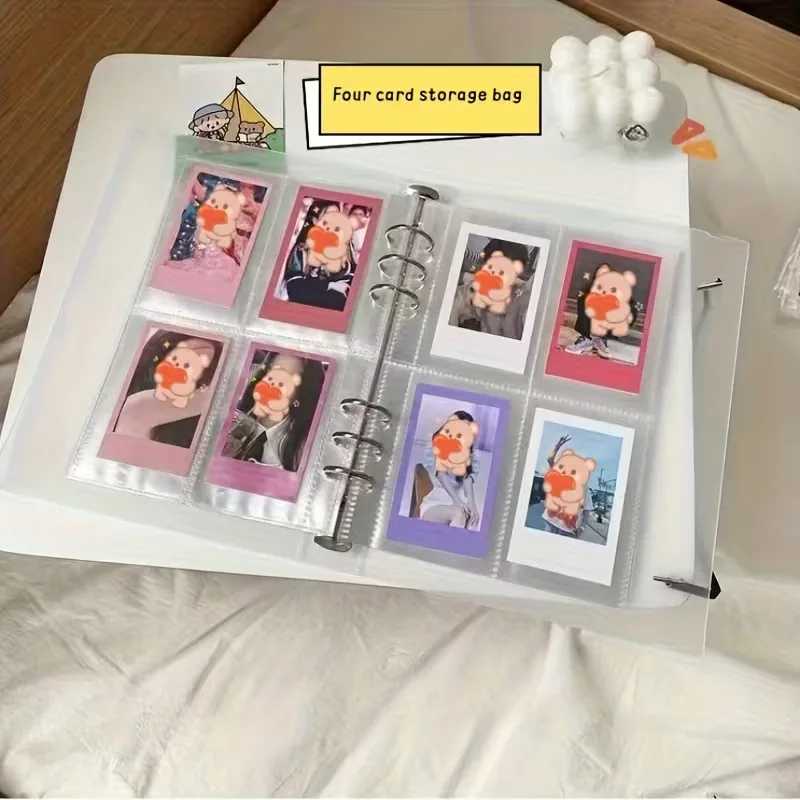 10sheets A5 Loose-leaf PP Transparent Pull-in Inner Page 6 Holes File Bag Photo Material Card Data Storage Book Inner Page