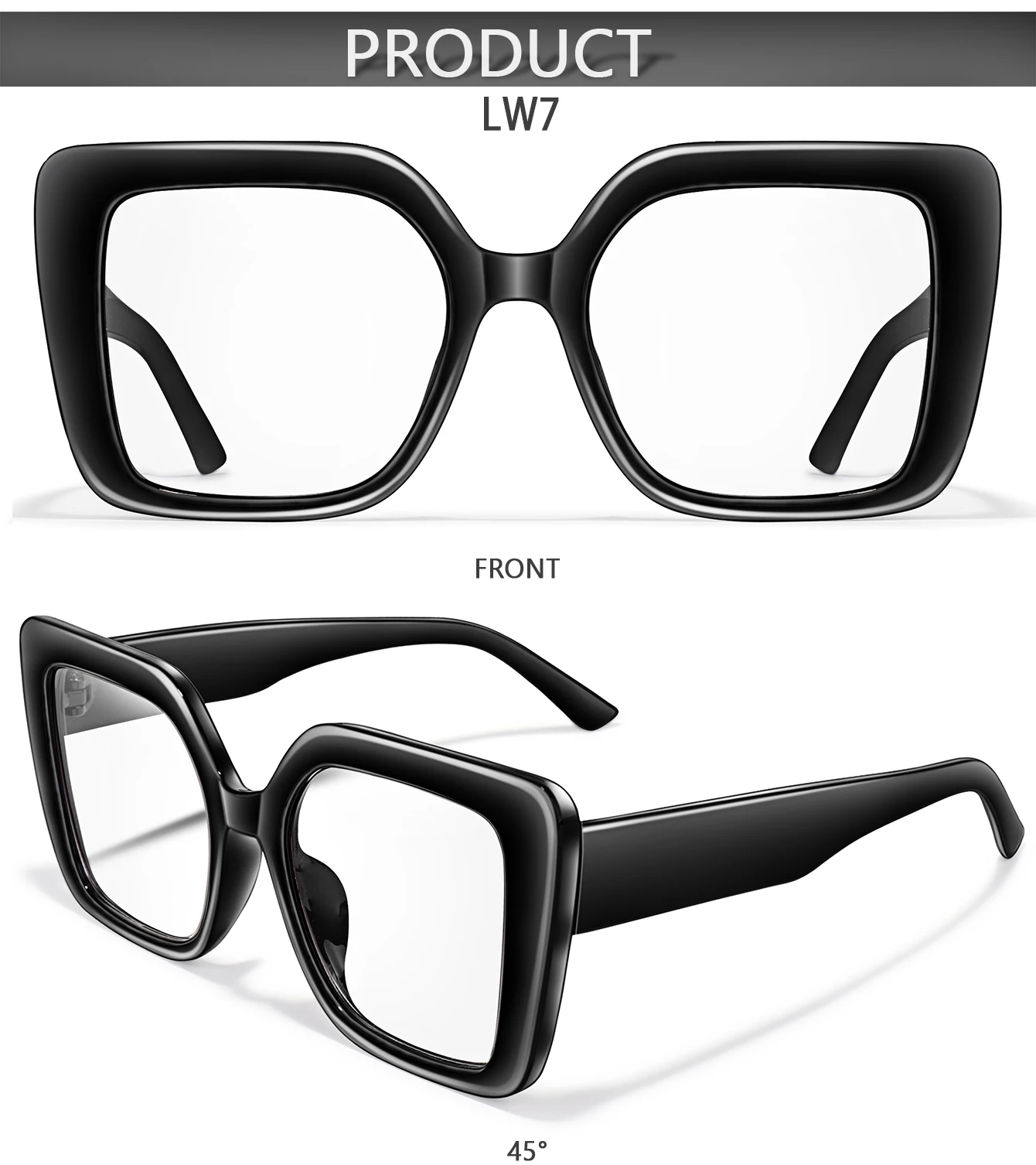 Lesebrille mit großem Rahmen, bunt, rechteckig, für Männer mittleren Alters und ältere Menschen, Lesebrille für presbyopische Sehstörungen +150 +200 – Detail 4
