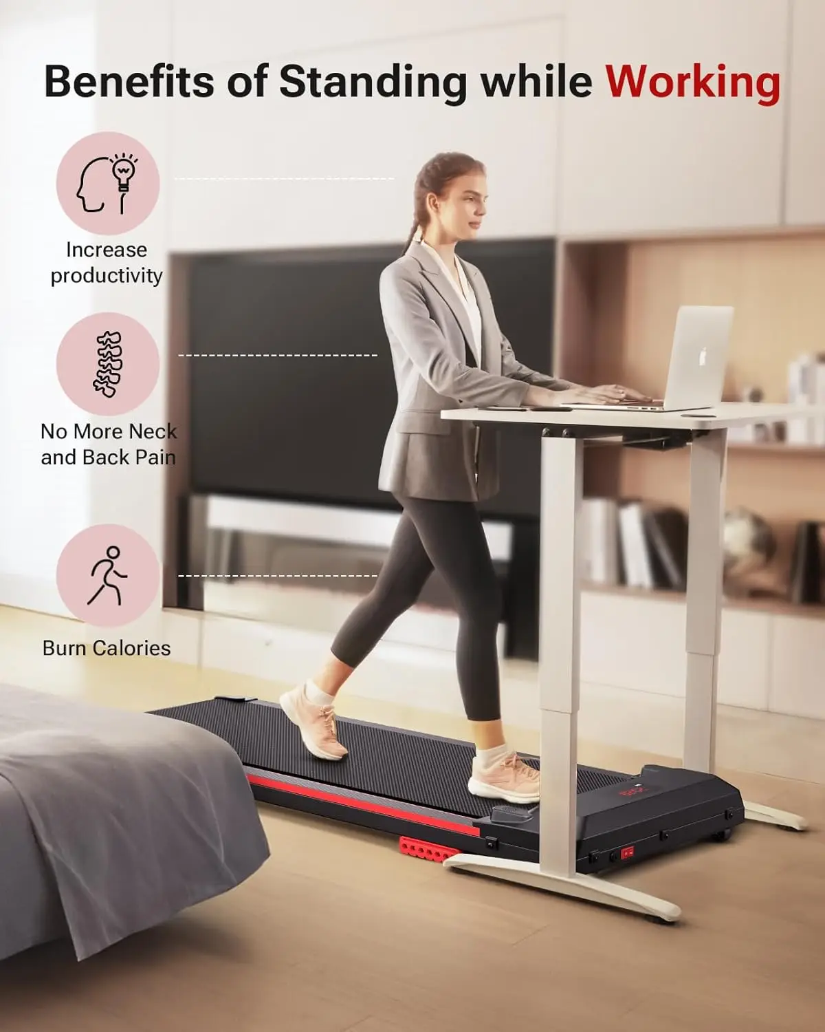 Walking Pad, Under Desk Treadmill, Portable Treadmills for Home/Office, Walking Pad Treadmill