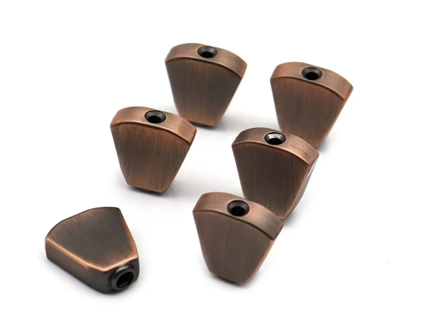 6Pcs Electric Guitar Tuners Handle Button Head Hat Handle Metal Trapezoid Handpiece