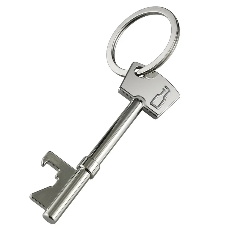 Portable Keychain Beer Opener - 1PCS Metal 2-in-1 Tool with Hangings Ring, Perfect for Home & Travel