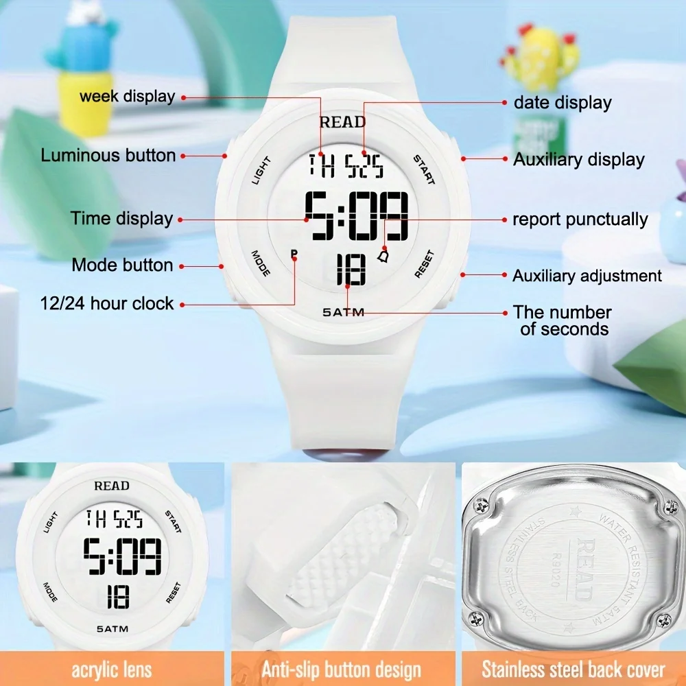Watches for Women, Fashion Watch With High-Resolution LED Definition Display, Waterproof Multi-Function Electronic Digital Watch image 2
