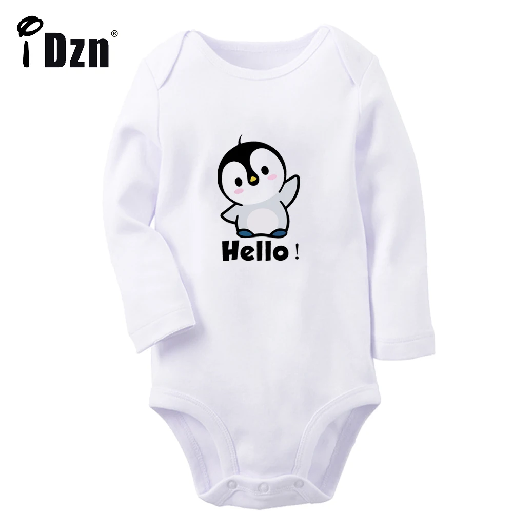 Cute Little Penguin Baby Boys Rompers Today are for Cuddles & Huddles Baby Girls Bodysuit Infant Long Sleeves Jumpsuit