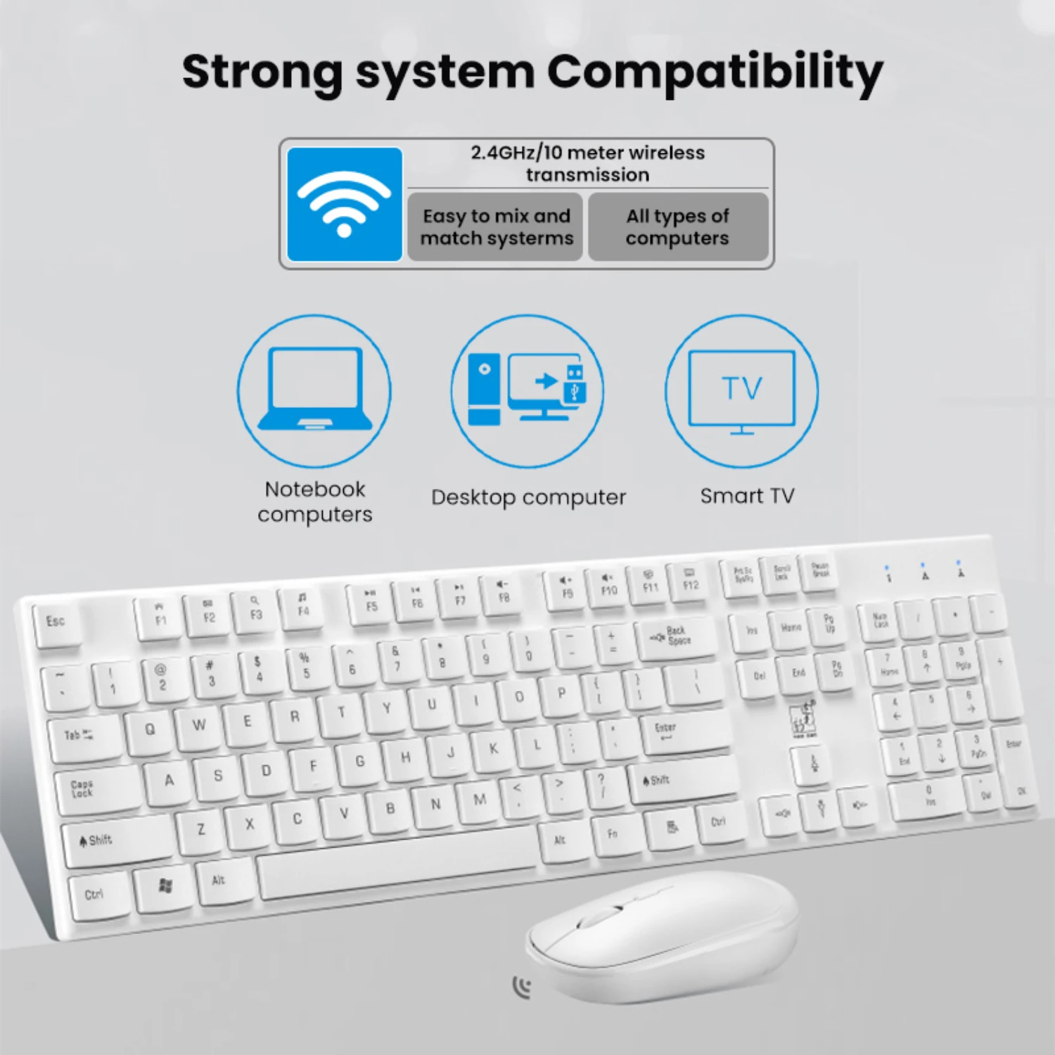 USB Wireless Keyboard Desktop Laptop Keyboard Mouse Set DPI 1200 1600 Office Game Keyboard Mouse 104 Keys  Mackbook Computer