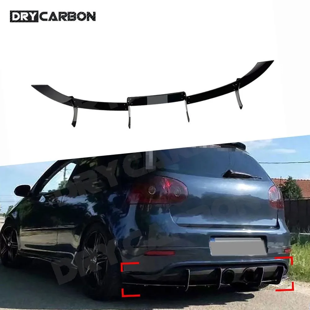 لفولكس واجن جولف 5 MK5 R32 2005-2009 سيارة شفة ممتصة للصدمات الخلفية الناشر الجانب الخائن سبويلر تقليم الأسود ضبط الملحقات