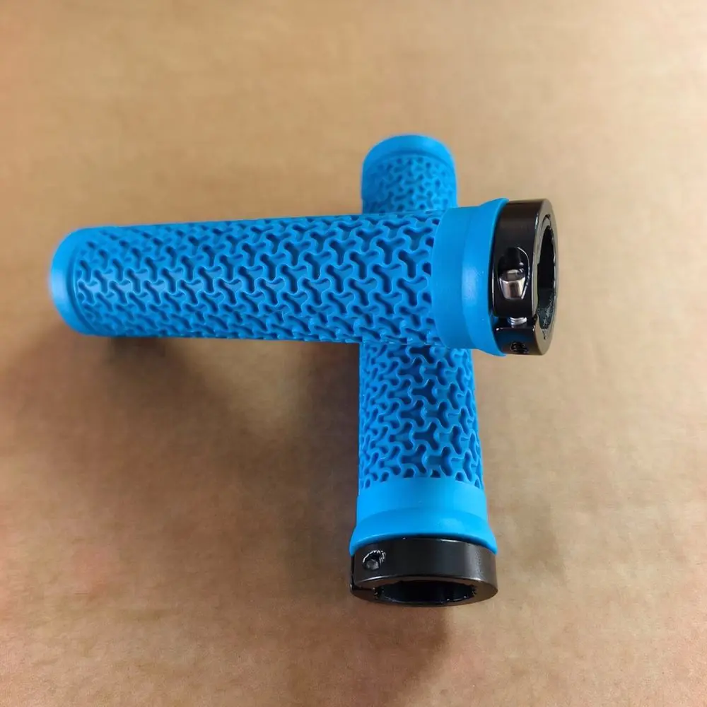 MTB Bicycle Handlebar Grips Soft Rubber Hand Supports Ergonomic Anti Vibration Sleeves With Locking Rings