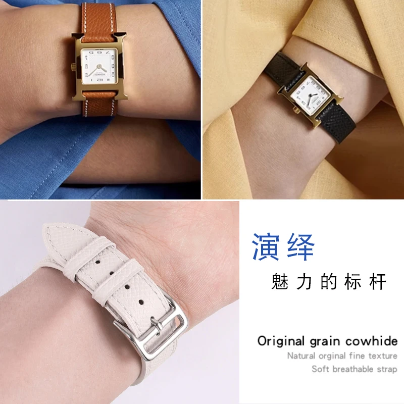 Universal Lychee Grain Quick Release Leather Watch sStrap 12/14/16/18/20mm Flat Interface Ultra-thin Cowhide Watchband