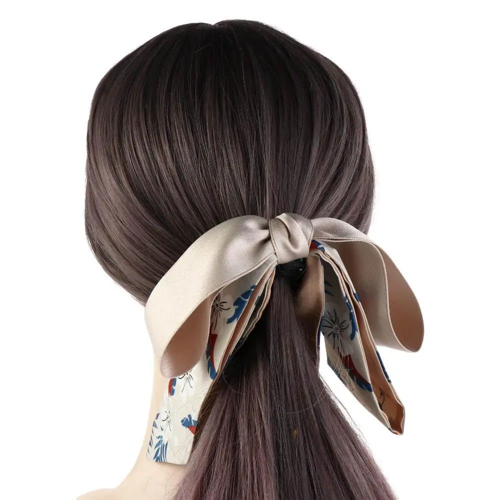 Cute Ribbon Bow Banana Clip Hairpin Headwear Bowknot Hair Clip Korean Style Headdress Hair Claw Ponytail Holder