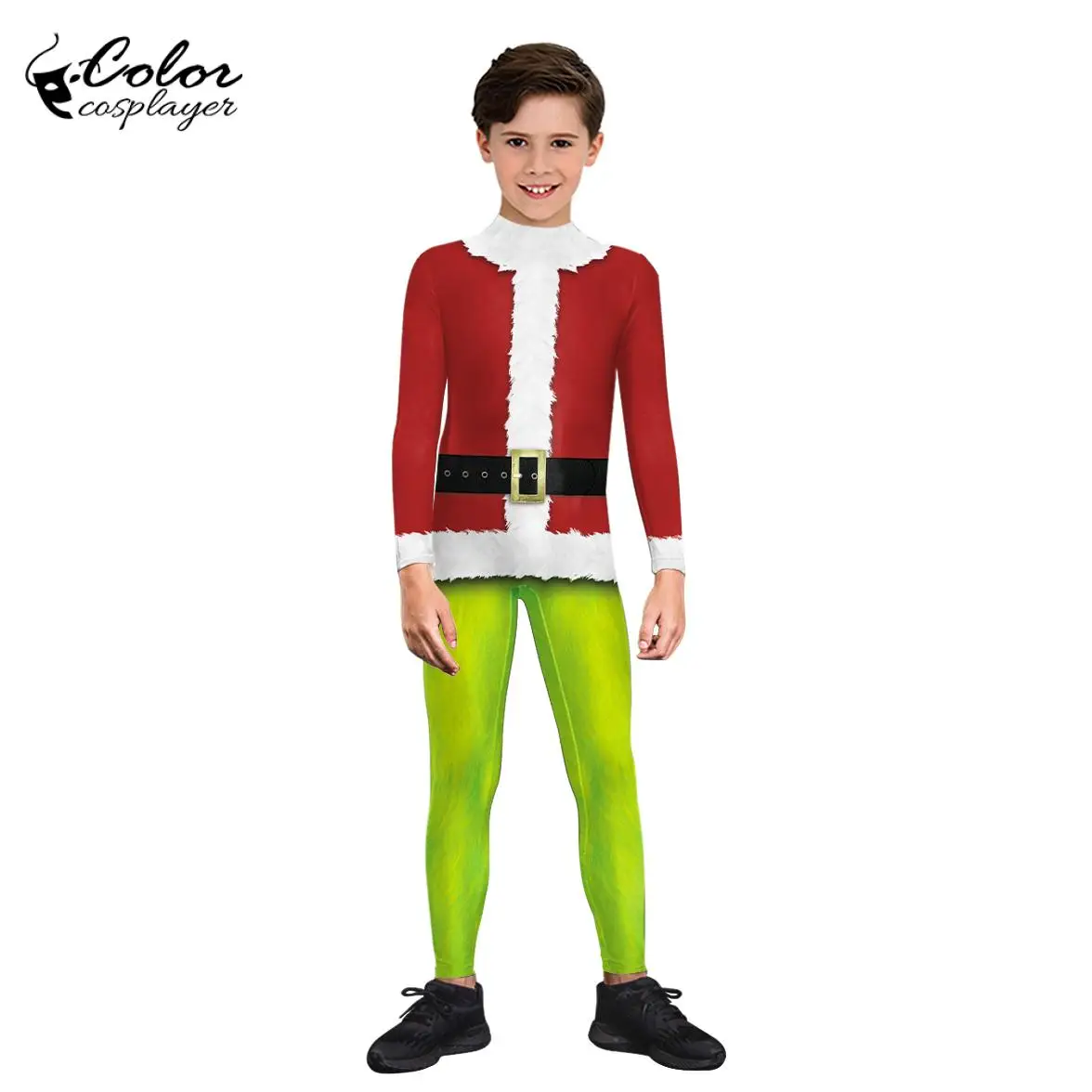 Color Cosplayer Christmas Dress Suit Jumpsuit Xmas Cosplay Costume Movie Green Monster Girl Bodysuit Party Carnival Zentai