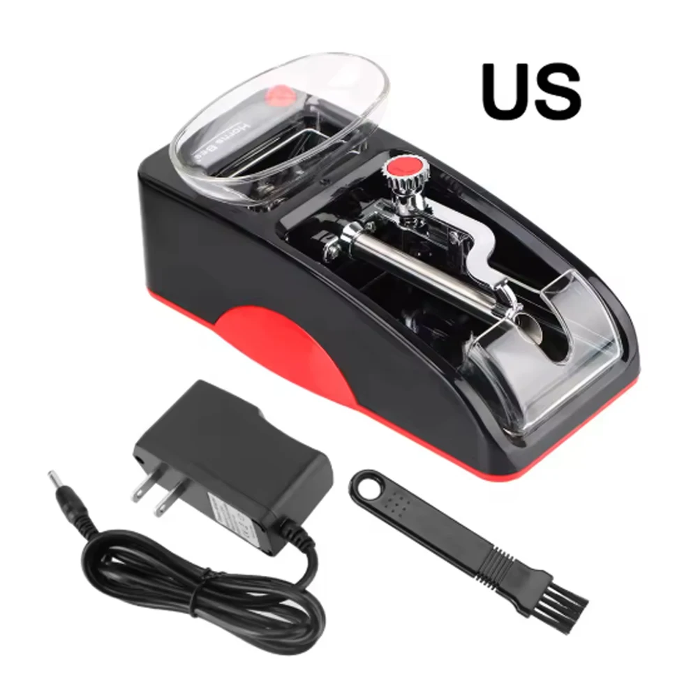 Máquina laminadora de cigarrillos portátil, inyector de tabaco eléctrico delgado de 6,5/8mm, accesorio para fumar, compatible con enchufe UE, EE. UU. y AU