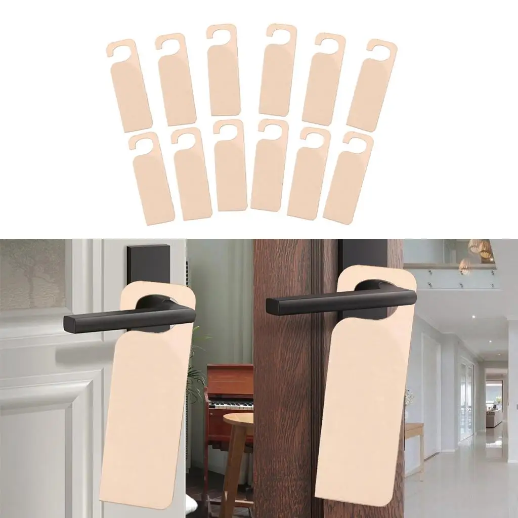 Hanging Wooden Sign Rectangle Door Knob Hanger DIY Craft Tags for Office Hotel Shop Wall Decor Home Use