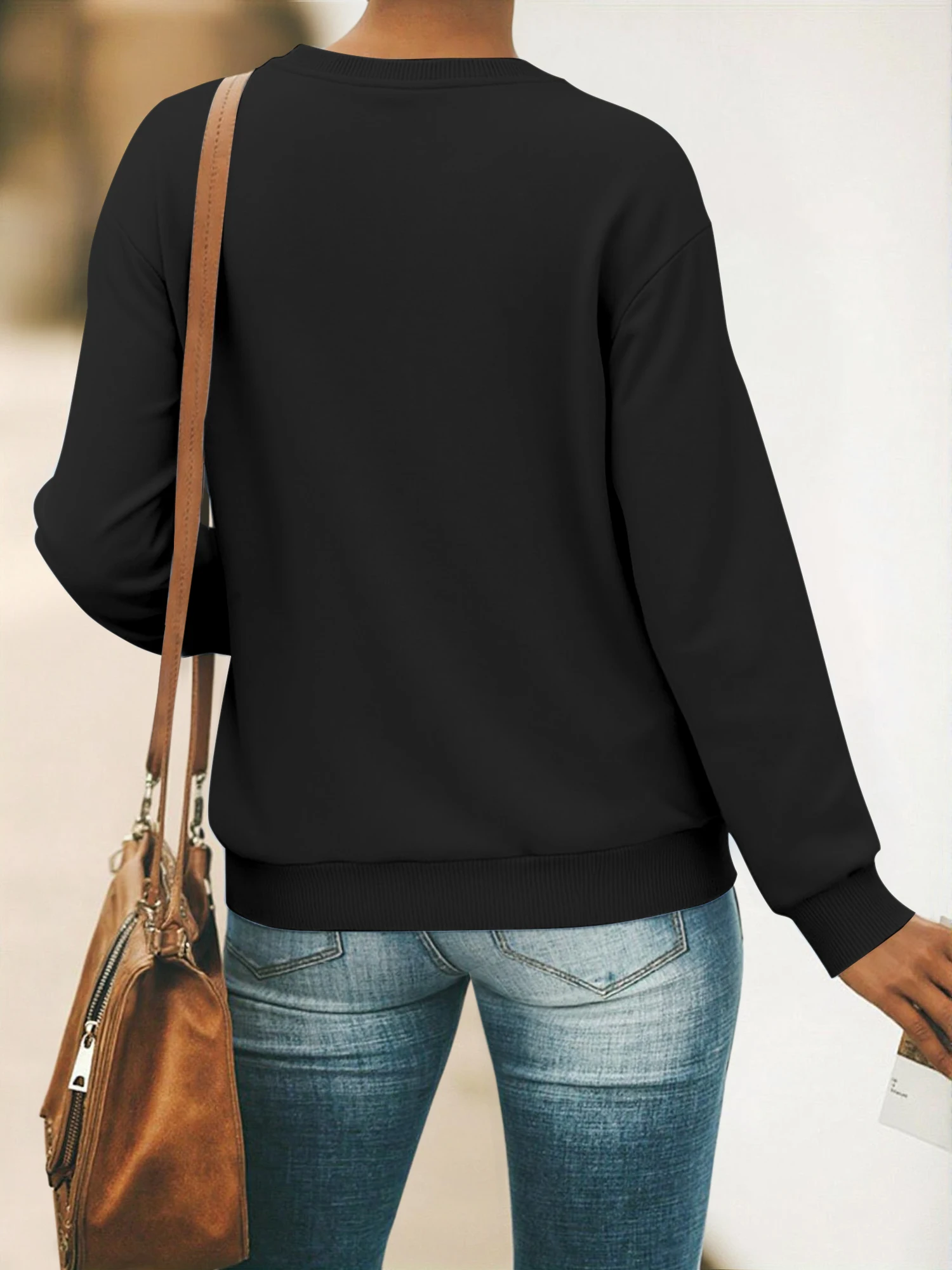 Wardrobe Core Basic Long Sleeve Sweater, Loose Crewneck Top for All-Year Mix & Match Outfits