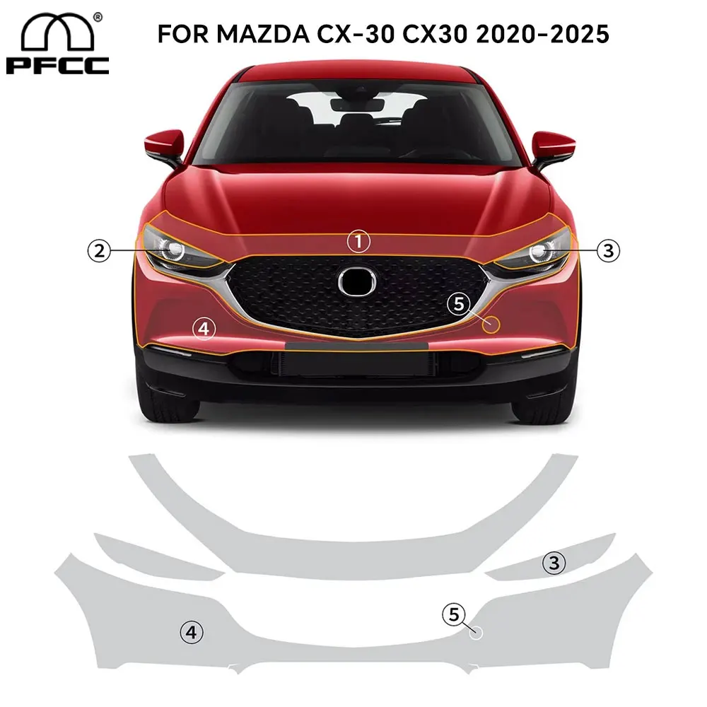 

Custom Front Bumper Precut Paint Protection Film PPF TPU For Mazda CX-30 CX30 2020-2025 Anti-scratch Exterior Transparent Kit