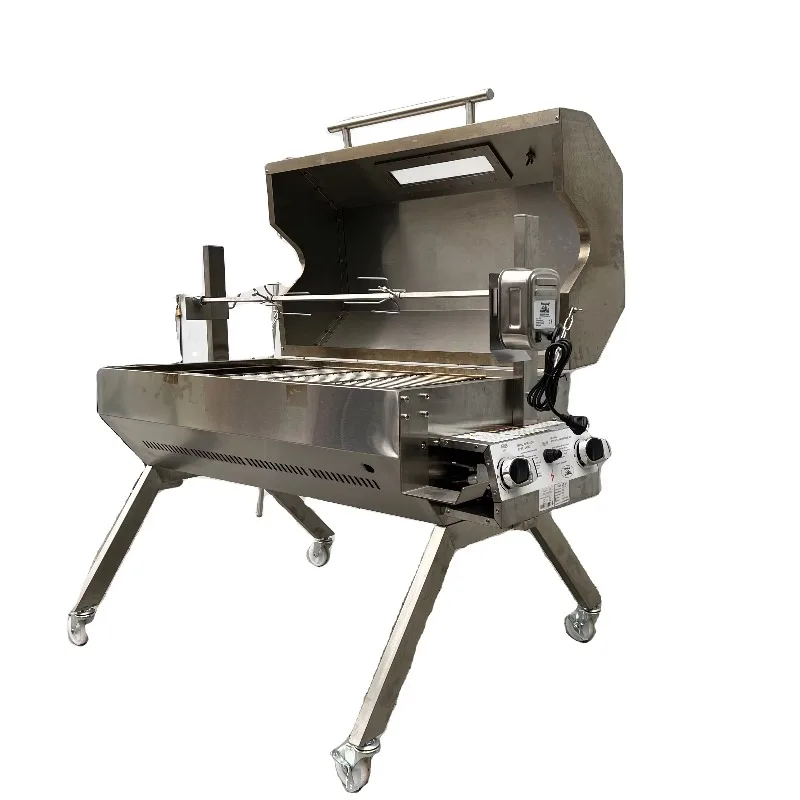 

Automatic and Charcoal Spit Roaster Stainless Steel Roaster with 30kg Capacity of Chickens, Rolled Roasts or Gyros