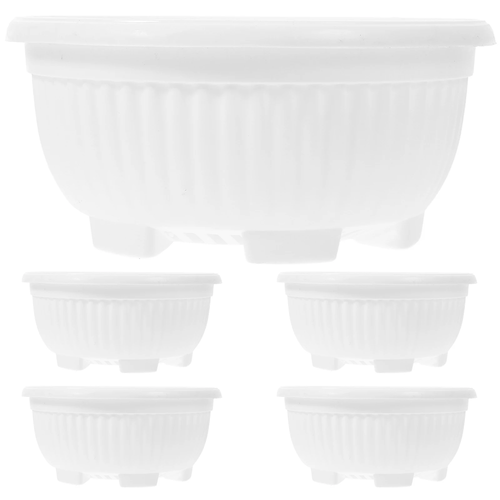 

5pcs Large Diameter Flower Pot Black Bonsai Planter Cactus Round Garden Plastic Succulent Draining Holes Outdoor