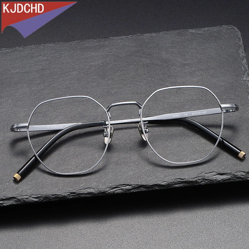 

Pure Titanium Glasses Frame Women Vintage Round Myopia Optical Prescription Eyeglass Frame Men 2024 New Titan Eyewear Spectacles