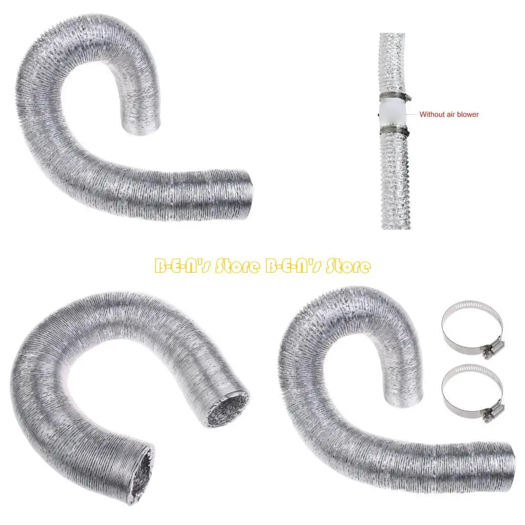

Y1AD Aluminum Ducting Dryer Vent Hose with 2 Screw Clamps Corrosion-resistant Exhaust Duct for Heating Ventilation
