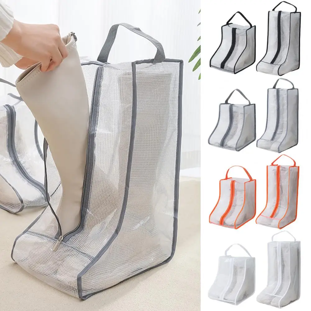 Boot Organizer Boot Storage Bag Boot Shoe Organizer Set Dust-proof Waterproof Storage Bags with Visible Handle for Space-saving