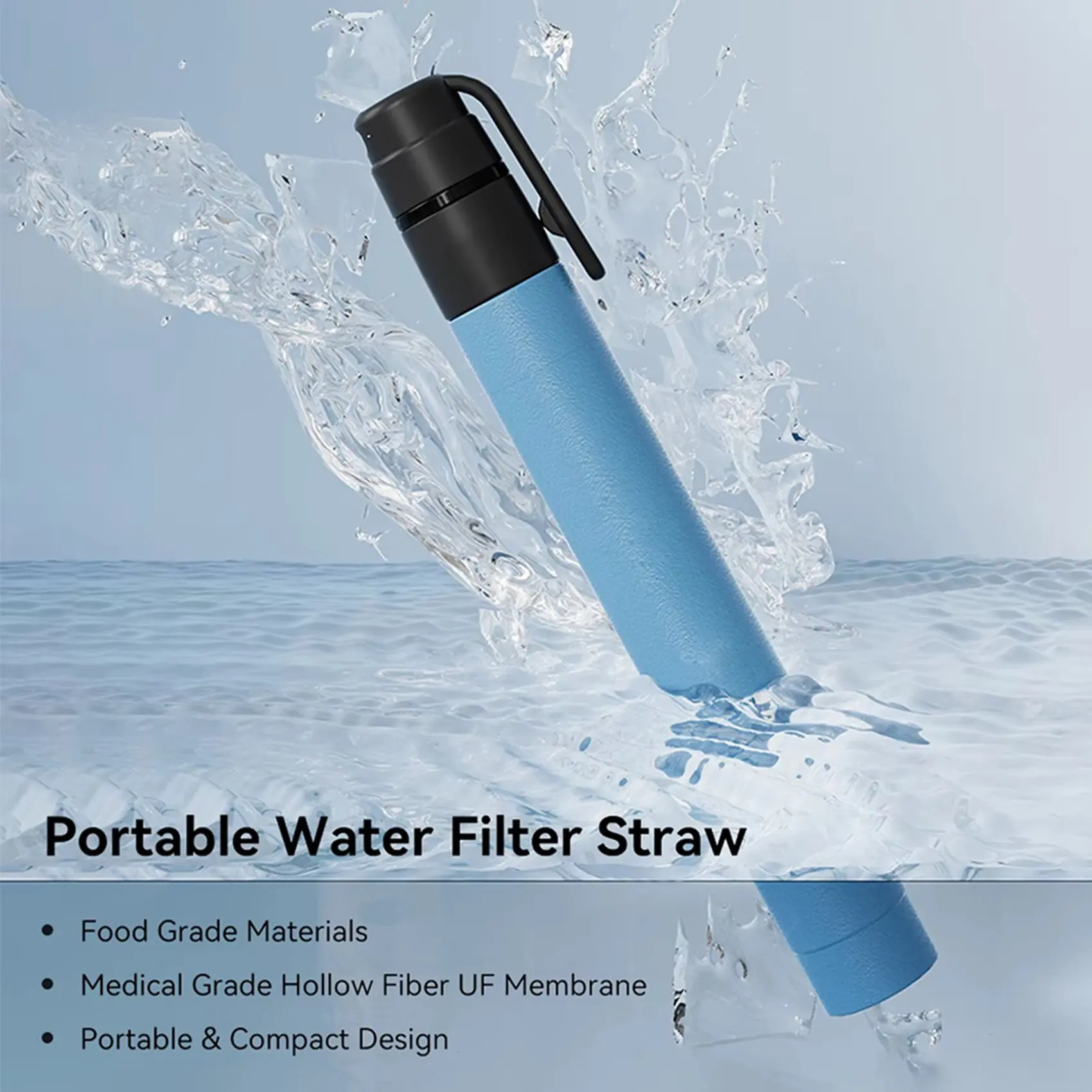 

【SPECIAL】2X Portable Water Filter Straw, Emergency Mini Filtration System For Camping, Hiking, Outdoor Activities, Water Purifie