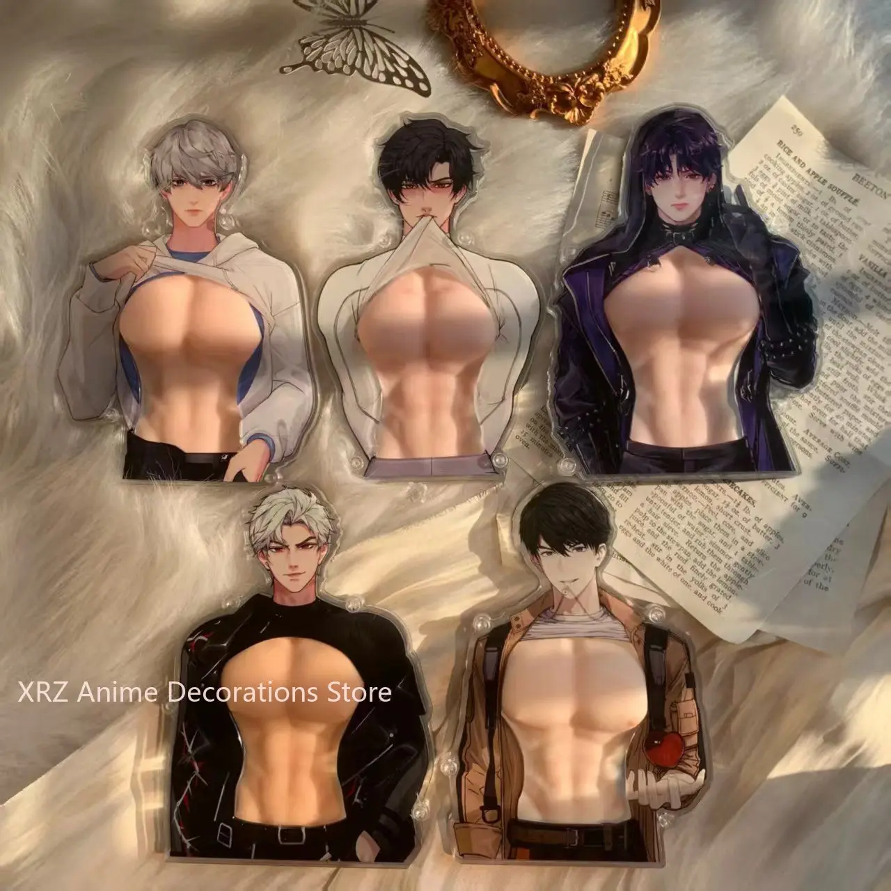 

Love and Deepspace Xavier Zayne Unzip Acrylic Silicone Pectoral Muscles Squeeze Fun Stress Relief Anime Cartoon Pinch Gift