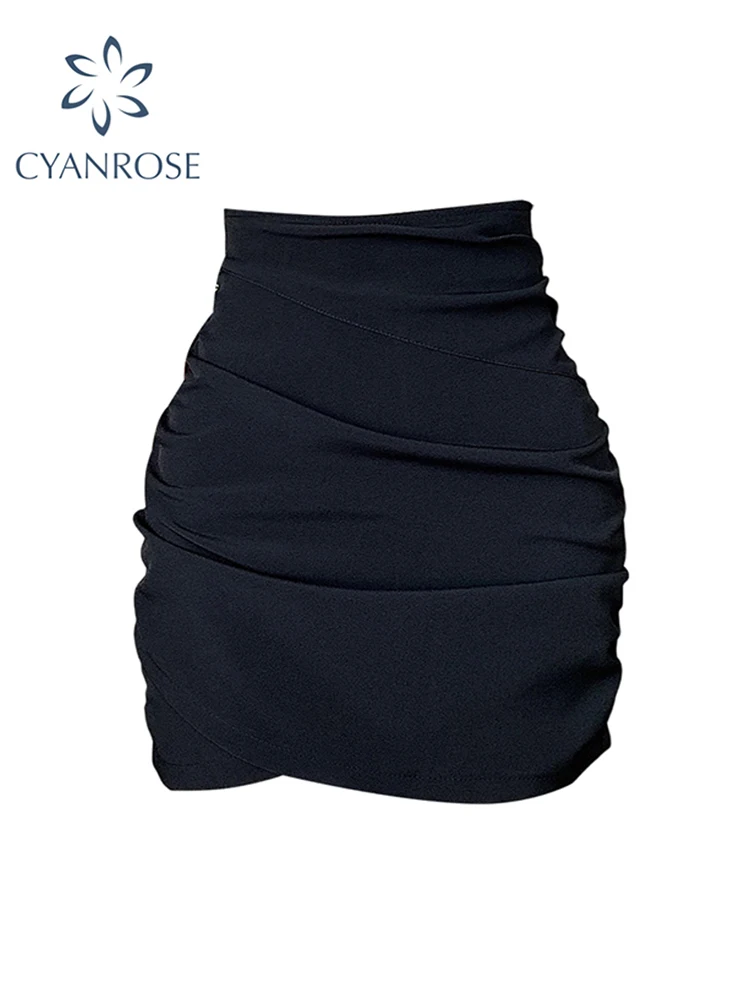 Women Black Gothic Skirt Y2k Summer Harajuku Korean Style Casual Chic Fashion Vintage High Waist A-line Mini Skirt Clothes 2023