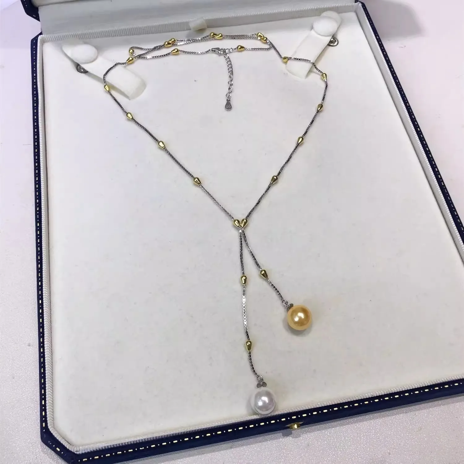 

MeiBaPJ 8-9mm Natural Round Pearl Pendant Necklace 925 Sterling Silver Holder Fine Wedding Jewelry for Women