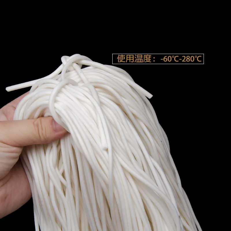 10 meters Silicone Rubber Foam Cord Diameter1 2 3 4 5 6 7 8mm Top Quality White Rubber Foam Rod Good Sealing Material