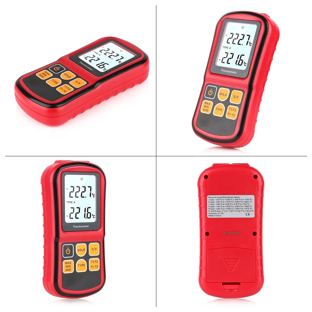 Professional Thermometer Digital Measure Tool Thermometer Temperature Meter Tester with LCD Back light GM1312