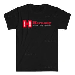 Hornady Guns Firearms Company Logo Mens Black Cotton  Casual Short Sleeve Tees Tops Harajuku Streetwear Oversized Tshirt