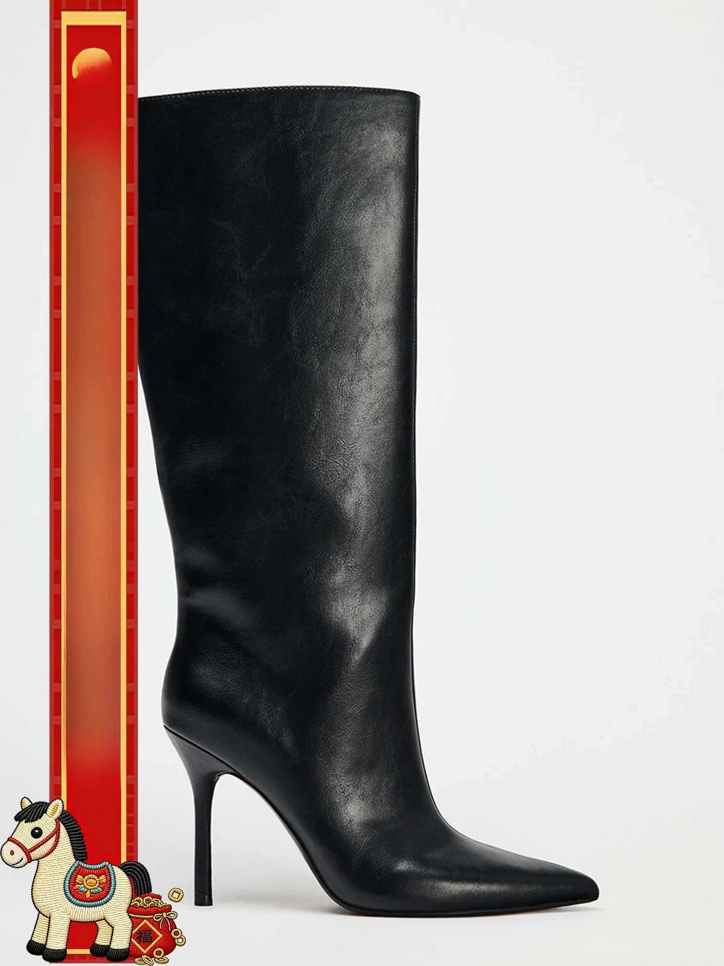 

Черные модные сапоги с острым носком на ультравысоком каблуке для женщин, осенне-зимние и весенние универсальные сапоги на тонком каблуке, высокие сапоги