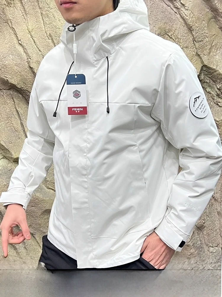 

Tee-in-One Detachable 90 White Du down Jaet Outdoor Windproof Water-resistant Hooded ex Padded Coat Regular Fit Zip...