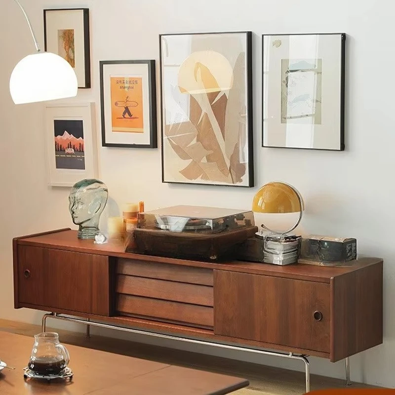 Modern living room furniture TV cabinet, console wooden table and TV cabinet with drawers combination