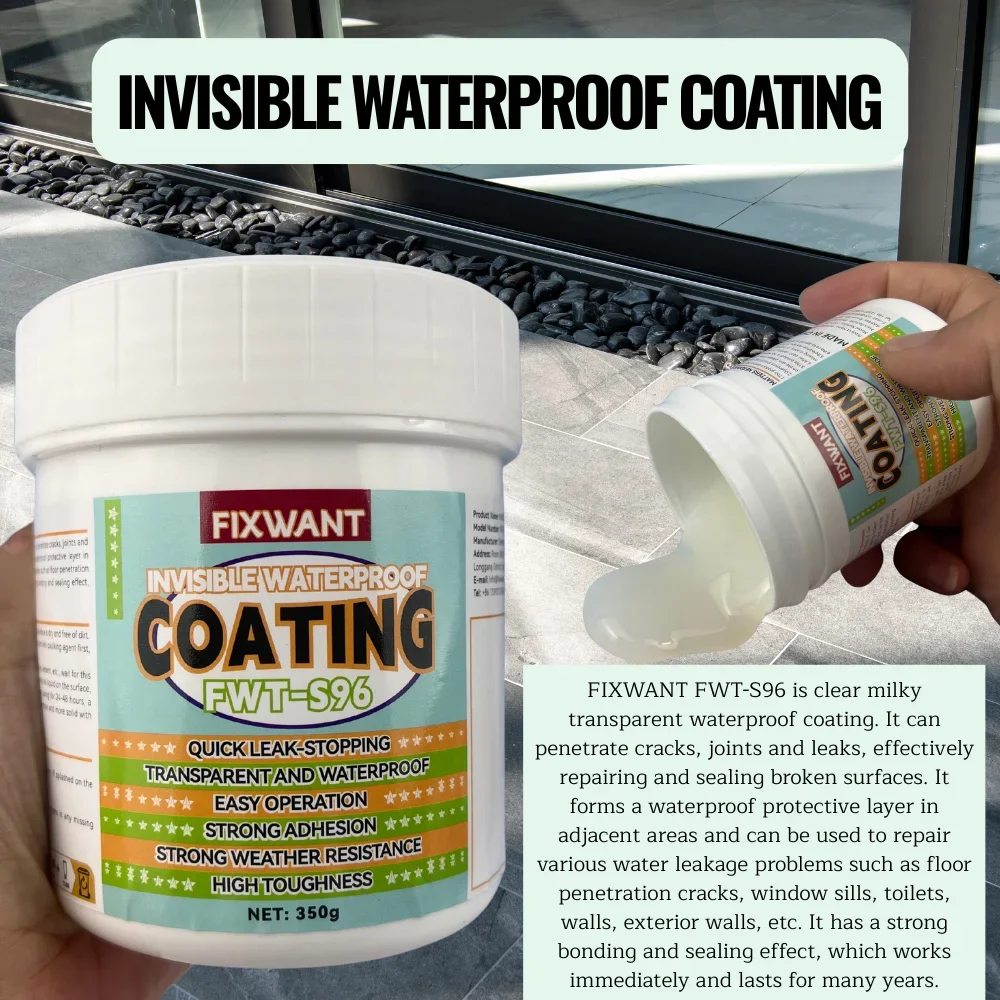 

Transparent Waterproof Coating Sealant Paste Glue with Brush - Invisible Roof & Bathroom Repair Adhesive - 100g/300g
