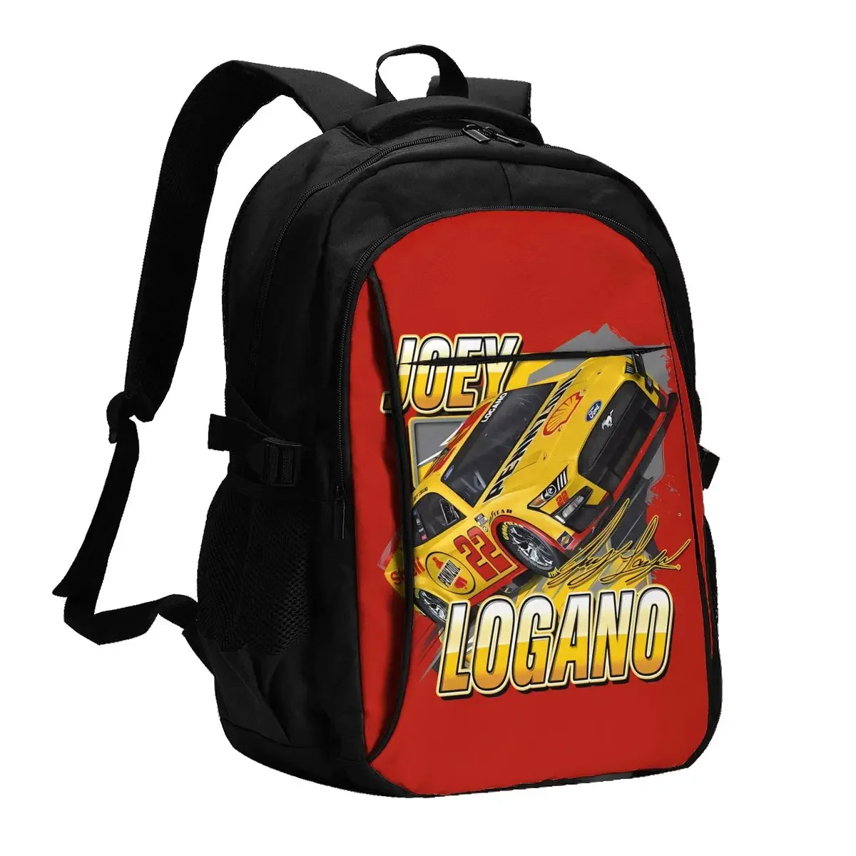 Joey Logano 22 Travel Laptop Backpack, Business Water Resistant Backpack with USB Charging Port, College Bag for Men & Women