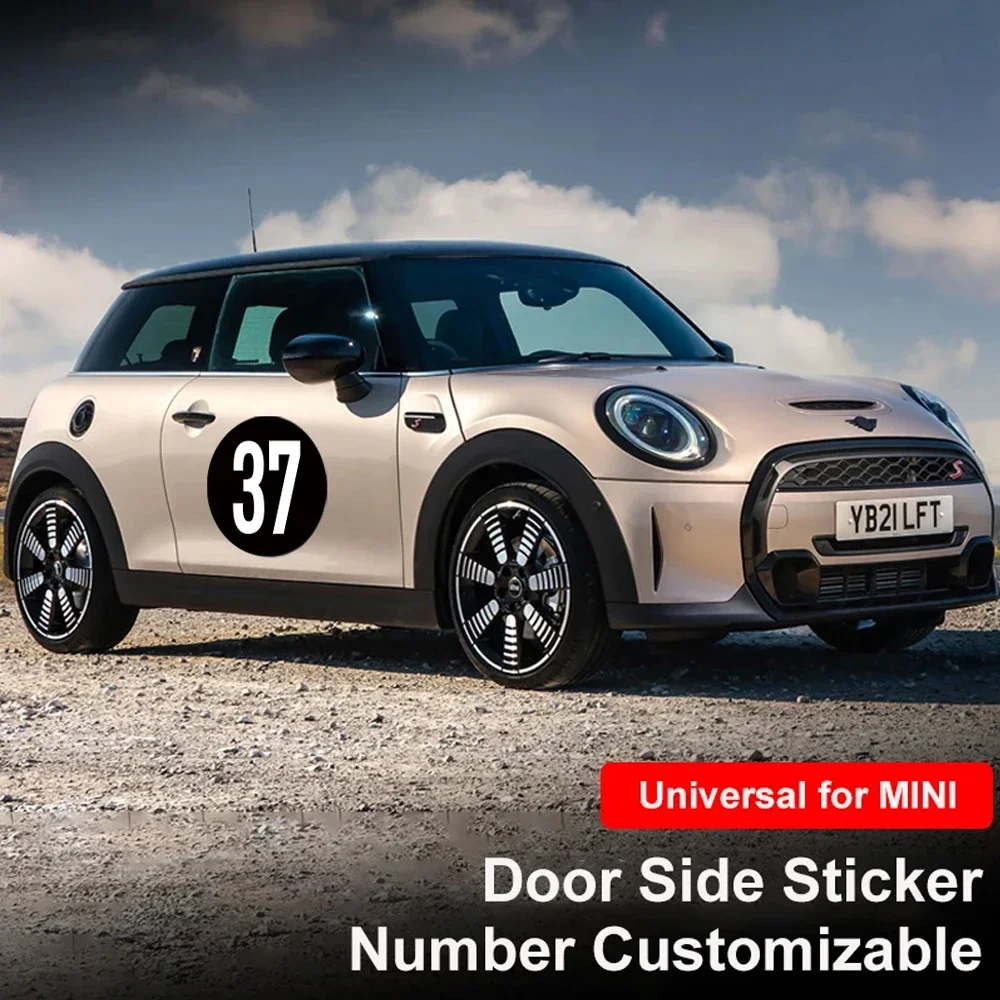 

2pcs Car Door Side Sticker Graphics Number 37 Decal Decoration For MINI Cooper One Countryman F55 F56 F60 R55 R56 R60 Clubman